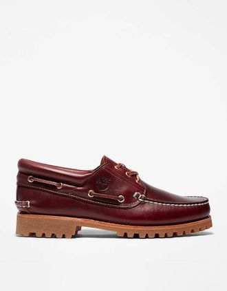 Timberland Mens Timberland Mens Authentic Leather Boat Shoes - Burgundy - Red - Size: UK12.5 eu47.5 us13 wide