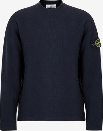 Stone Island Gerippter Rundhalspullover 6100044 Ribed Wool Nylon