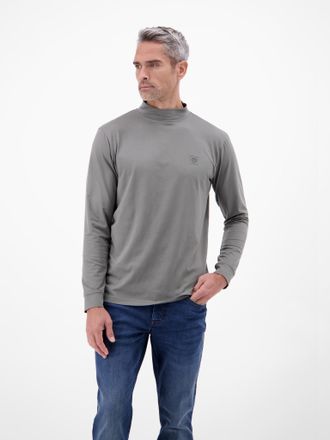 Lerros Rollkragenshirt LERROS, Herren, Gr. XXL, basalt grau, Single Jersey, Obermaterial: 95% Baumwolle, 5% Elasthan, unifarben, normal h&uuml;ftbedeckend, Rundha