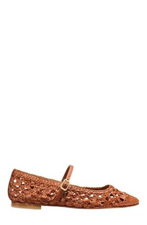 Margaux Eyewear The Woven Fonteyn Jane Flats in Saddle Leather at Nordstrom, Size 42.5