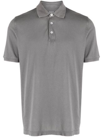 Fedeli piqu&eacute;-weave cotton polo shirt - men - Cotton - 46 - Grey