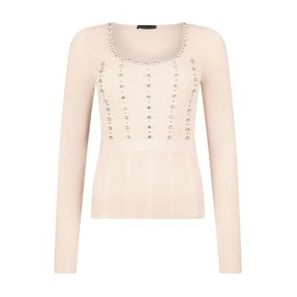 Liu Jo Round-neck Knitwear - female - Liu Jo - Round-neck Knitwear - Beige - M - Knitwear