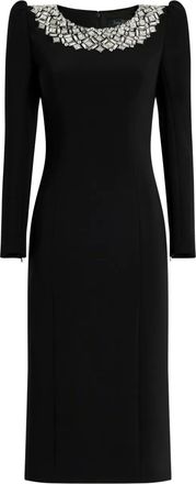 Jenny Packham Abito midi Jacquetta con decorazione - Nero