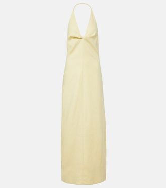 Sir. Halterneck linen maxi dress