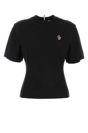 Moncler Black Crew Neck Logo T-Shirt