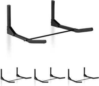 Relaxdays 4 Soportes De Pared Para Bicicletas, Plegable, 30 Kg, 19,5 X 44 X 47 Cm, Negro