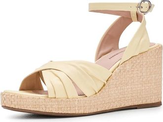 Johnston & Murphy Marcia Cross-band Sandals Womens Sandals Yellow Glove Leather : 9.5 M