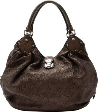 Louis Vuitton Brown Mahina Leather Metallic L (Authentic Pre-Loved)