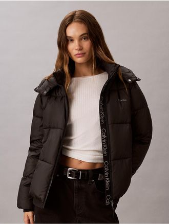 Calvin Klein Womens Essential Short Puffer Jacket - Black - XS