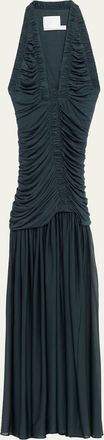 CHRISTOPHER ESBER Orion Pleated Plunge-Neck Gown
