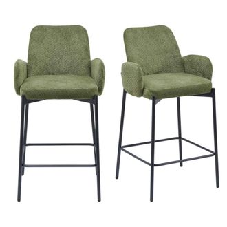Moloo Taburete de bar de tela ikon olive (x2)