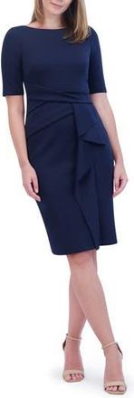 Vince Camuto Waist Tuck Ruffle Skirt Scuba Dress in Navy at Nordstrom Rack, Size 10