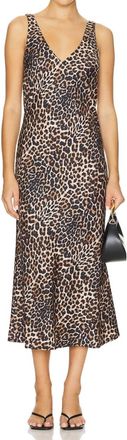 LnA V Slip Dress In Brown Leopard
