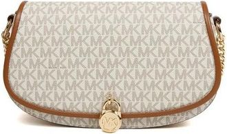 Michael Kors Mila Medium East-West Sling Messenger - Dames - Schoudertassen - Beige - ONE Size - Leer - Tassen