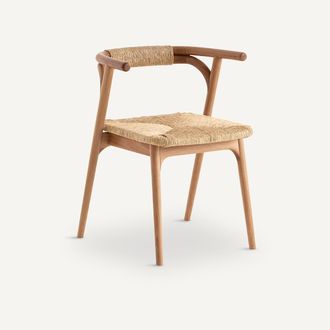 AM.PM Tafelstoel van eiken en stro, Fermyo