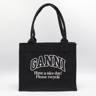 Ganni Black Cotton Totes