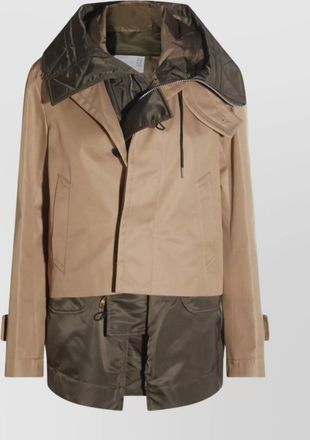sacai hooded quilted front pockets jacket