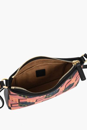 MCM Mini Borsa a Spalla a Motivo Geometrico con Finiture in Pelle MCM