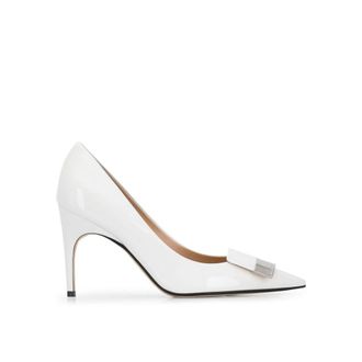 Sergio Rossi White Calfskin High Heel Womens Pumps