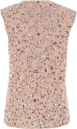 Paco Rabanne Embellished Knit Sweater - Beige