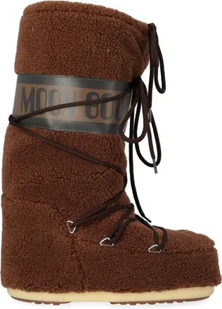 Moon Boot Schoenen, Dames, Bruin, 39 EU, Leer, Icon Boot