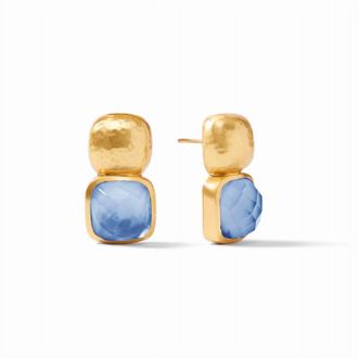 Julie Vos Womens Catalina Earring In Iridescent Chalcedony Blue
