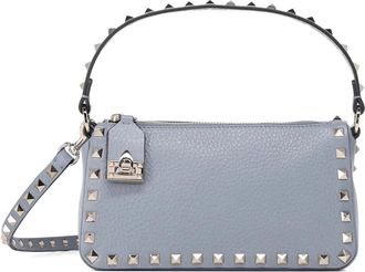 Valentino Small Rockstud Grainy Calfskin Crossbody Bag - Dames - Handtassen - Blauw - ONE Size - Leer - Tassen