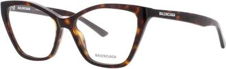 Balenciaga Ladies Brown Geometric Eyeglass Frames Balenciaga-Bb0405O-002-57