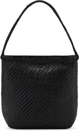 Mango Braided Leather Shoulder Bag in Black at Nordstrom