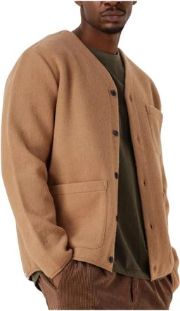 Anerkjendt Heren Boiled Wool Overshirt Aksigurd - Heren - Zomerjassen - Bruin - M - Wol - Jassen