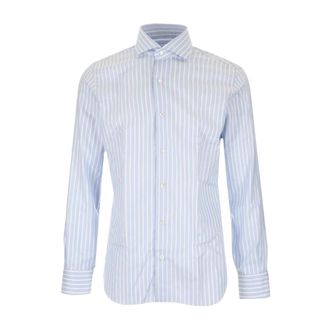 Barba Culto Tailored Shirt - Heren - Zakelijke Overhemden - Blauw - L - Katoen - Overhemden