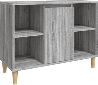 vidaXL Armario de lavabo madera contrachapada gris Sonoma 80x33x60 cm vidaXL