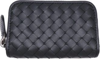 Bottega Veneta Black Leather Coin Purse/Coin Case (Pre-Owned)