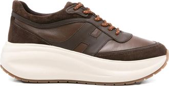 Hogan Leren suède sneakers - Bruin
