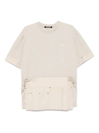 SPOONYARD detachable layered T-shirt - unisex - Cotton - L - Neutrals