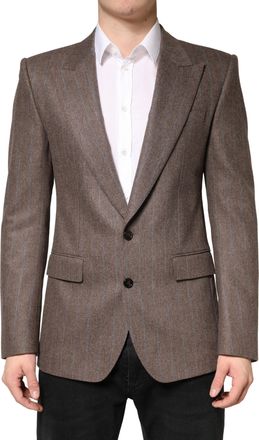 Dolce & Gabbana Brown Stripes Single Breasted Mens Blazer