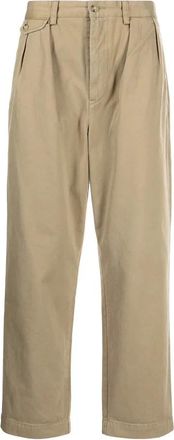 Polo Ralph Lauren Straight Trousers, male, Beige, W36 L32, Khaki Pleated Twill Trousers