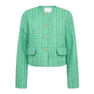 Co'Couture Tweed Jackets, female, Green, Size: S Tweed Jacket