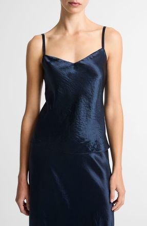 Vince Crinkle Satin Camisole in Coastal at Nordstrom, Size Xx-Small