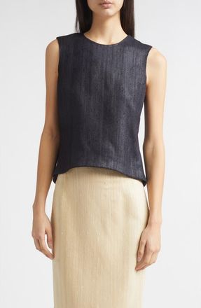 Nellie Partow Nami Sleeveless Silk Blend Shell in Black at Nordstrom, Size 10