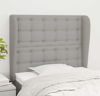 vidaXL Cabecero Con Orejas De Tela Gris Claro 103x23x118/128 Cm Vidaxl