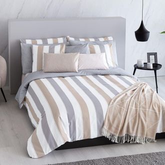 EL CABALLO Funda n&oacute;rdica reversible 100% algod&oacute;n lino 260x240 cm