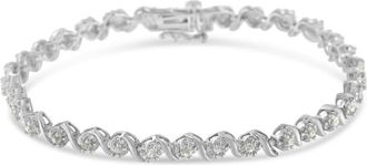 House of Brilliance Sterling Silver 1ct. TDW Diamond Spiral Link Bracelet (I-J, I3)