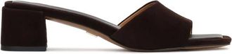 Kazar Wide-heel Suede Mules - Dames - Muiltjes - Bruin - 36 EU - Leer - Schoenen
