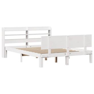 Berkfield Home Beautiful Bed Frame with Headboard without Mattress White 140x190 cm