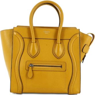 Celine Borsa tote Luggage micro in pelle martellata - Giallo
