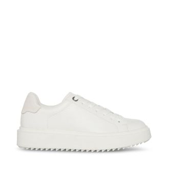 Steve Madden Womens Catcher 2.0 Canvas Low Top Sneakers in White Suede - Size UK 4
