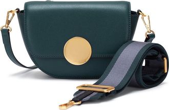 Oryany Lottie Leather Saddle Crossbody Bag in Deep Green at Nordstrom