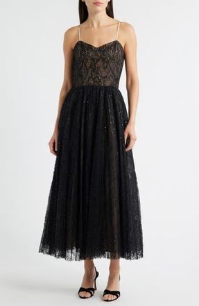 Lucy Paris Kelly Sequin Lace Cocktail Dress in Black at Nordstrom Rack, Size X-Large