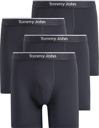 Tommy John Micro Stretch 4-Pack 6-Inch Boxer Briefs in Black at Nordstrom, Size Xx-Large